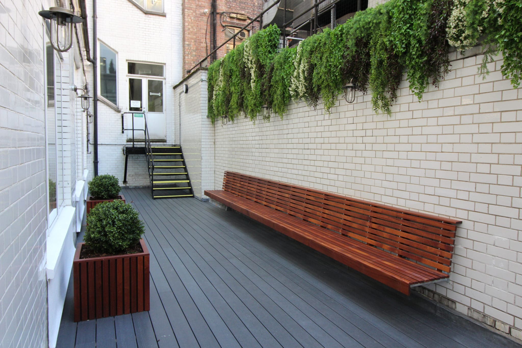 Commercial composite decking installation, Mayfair