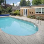 curved composite decking swimming pool millboard smoked oak