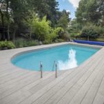 grey composite decking swimming pool