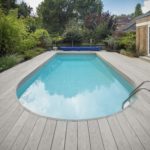 curved millboard decking swimming pool