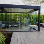 glass box extension garden room decking inside and out