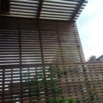 Hardwood trellis on Structural steel frame