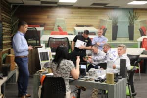 Judges deliberating Millboard Competition