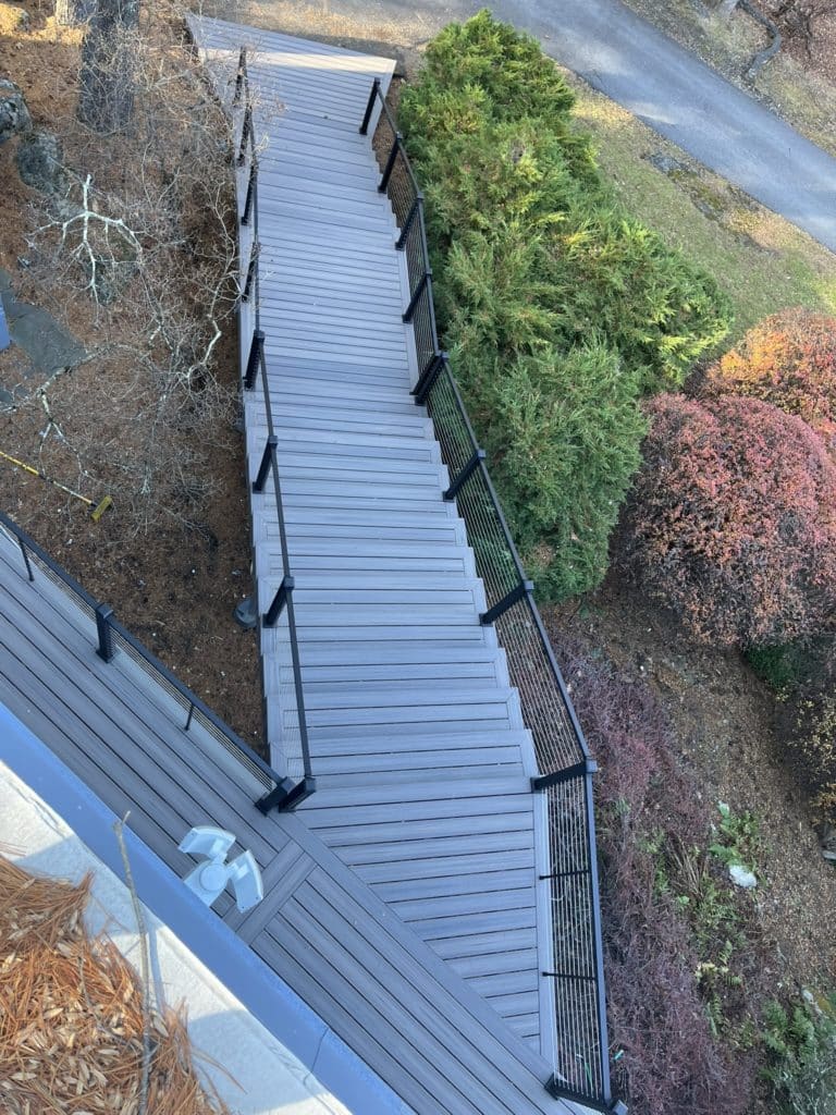 Decking steps in Trex Rocky Harbor