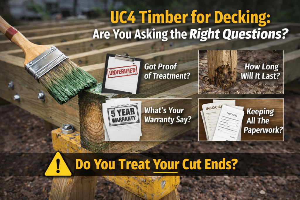 UC4 Timber for framing your decking must be certified
