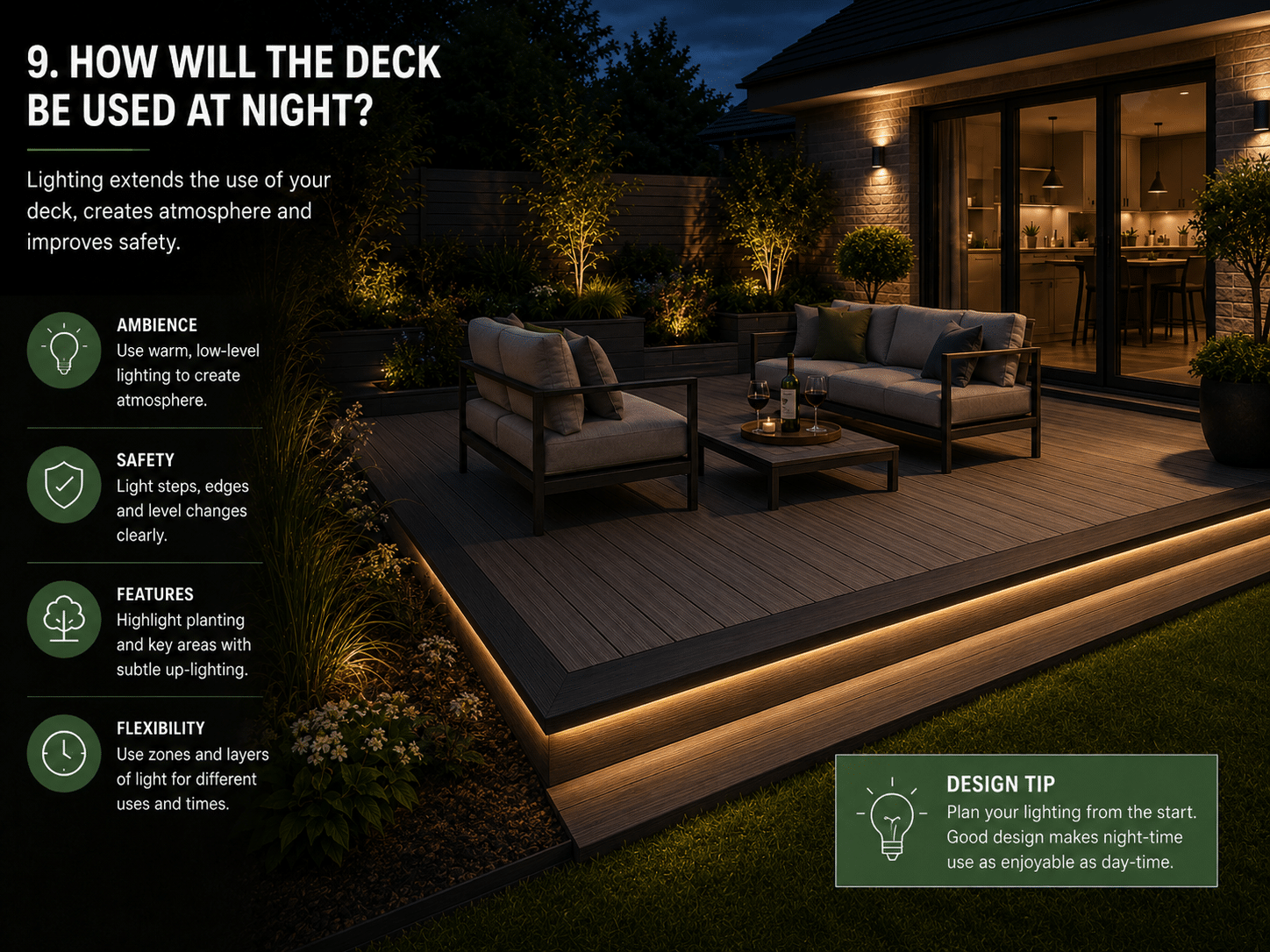 How do I use a deck in the evening advice